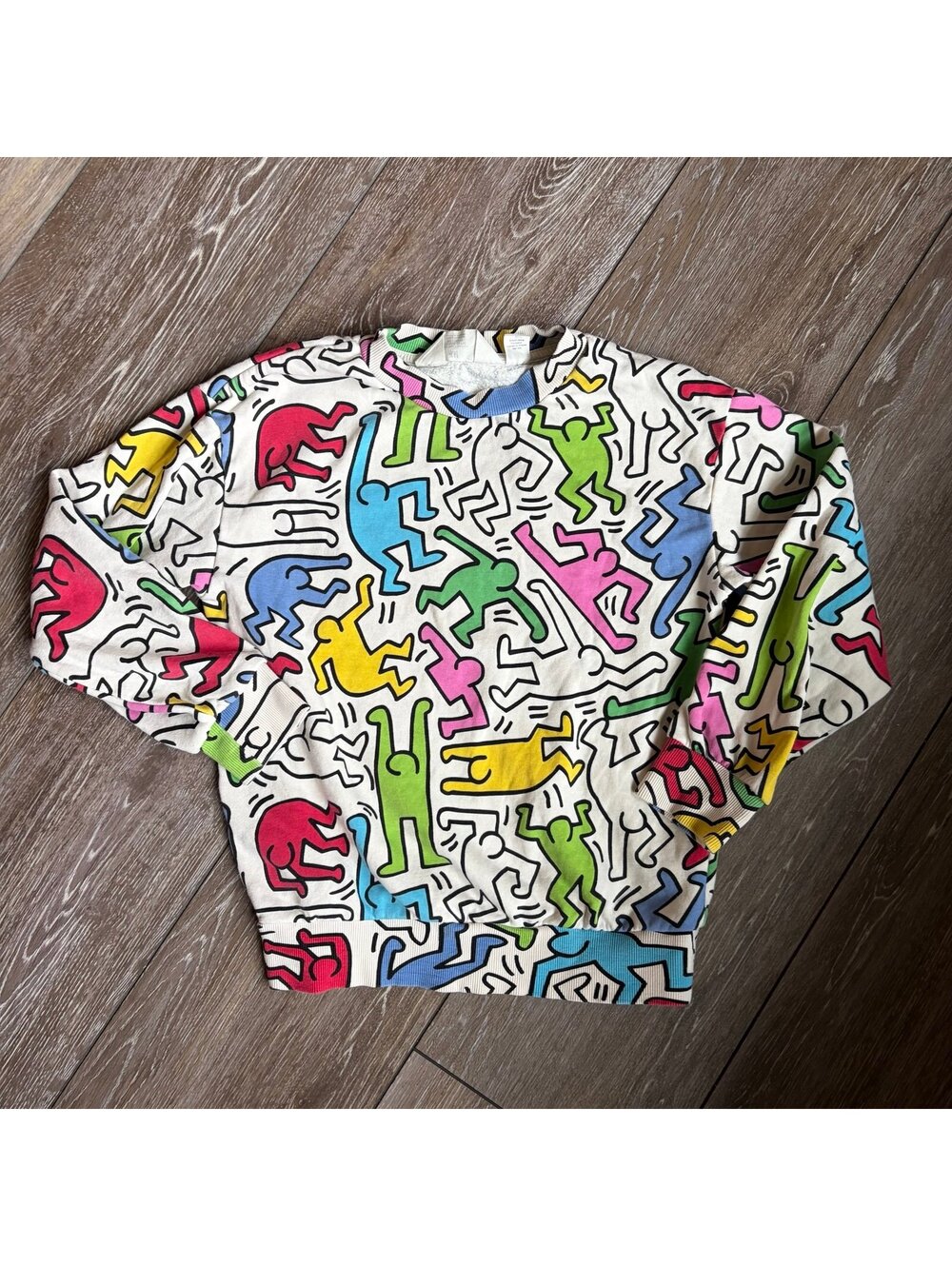 Keith Haring x H&M Colorful Dancing Graphic Sweatshirt 7/8